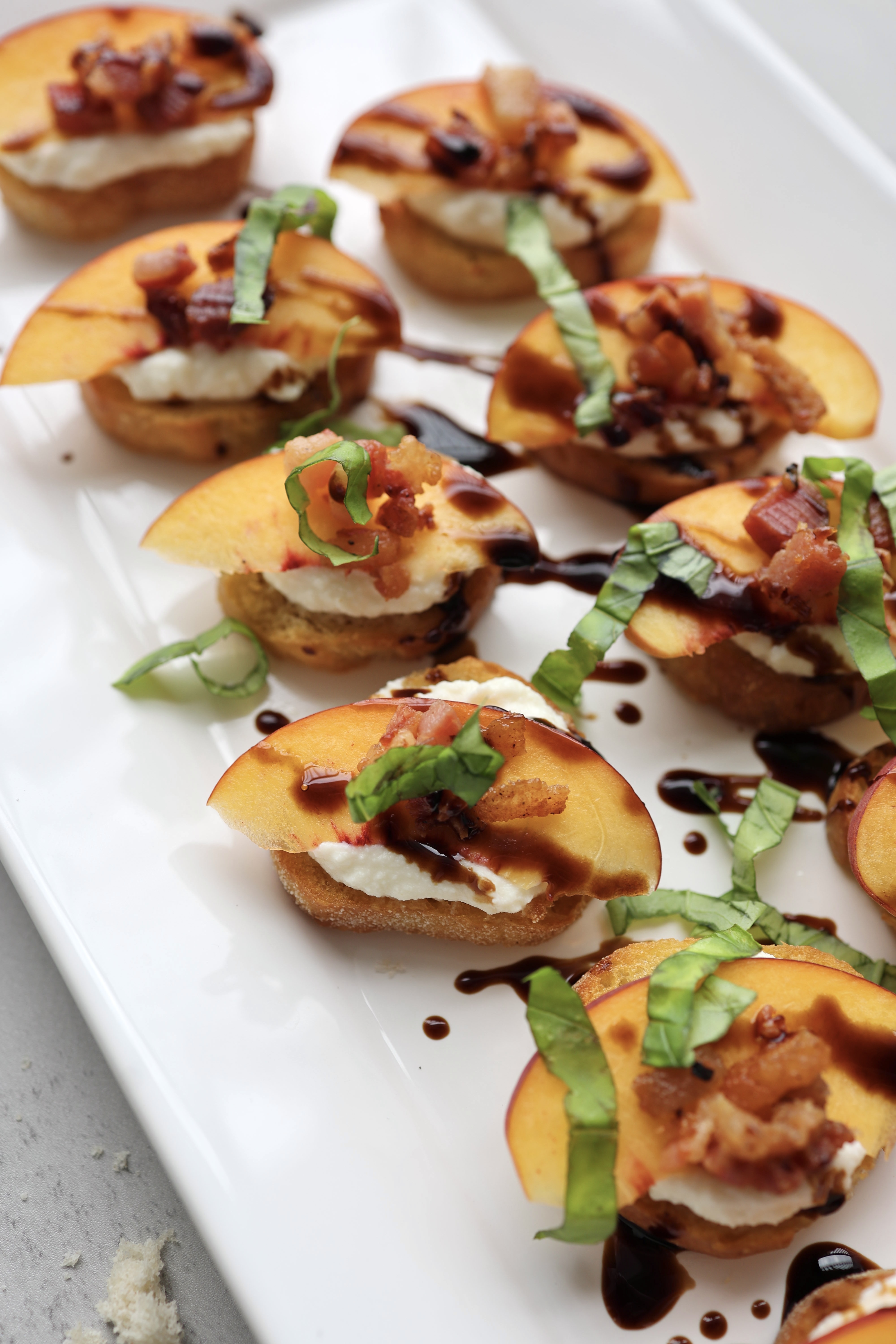 Honey Ricotta Peach Crostini
