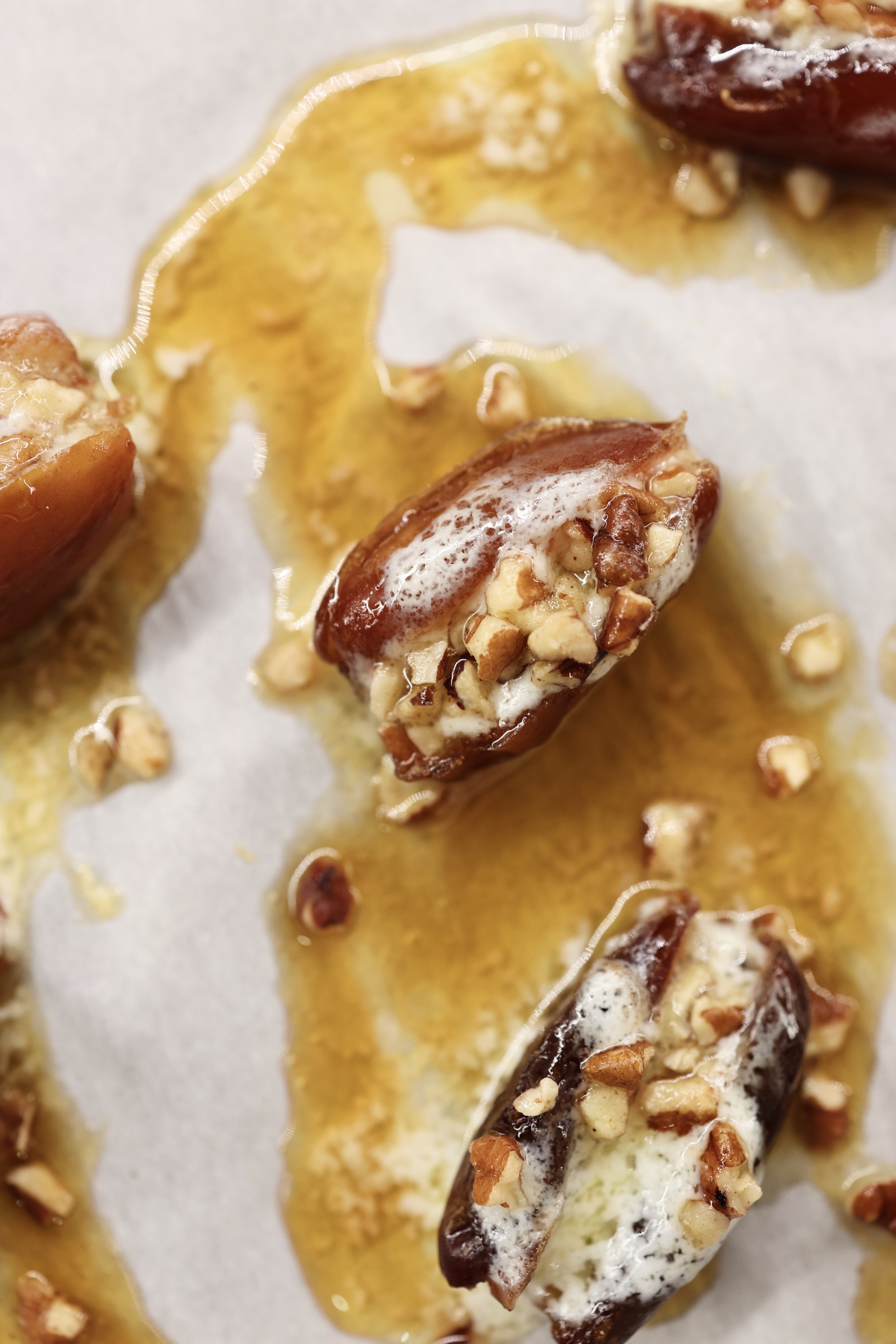 Mascarpone Stuffed Dates with Maple Pecans
