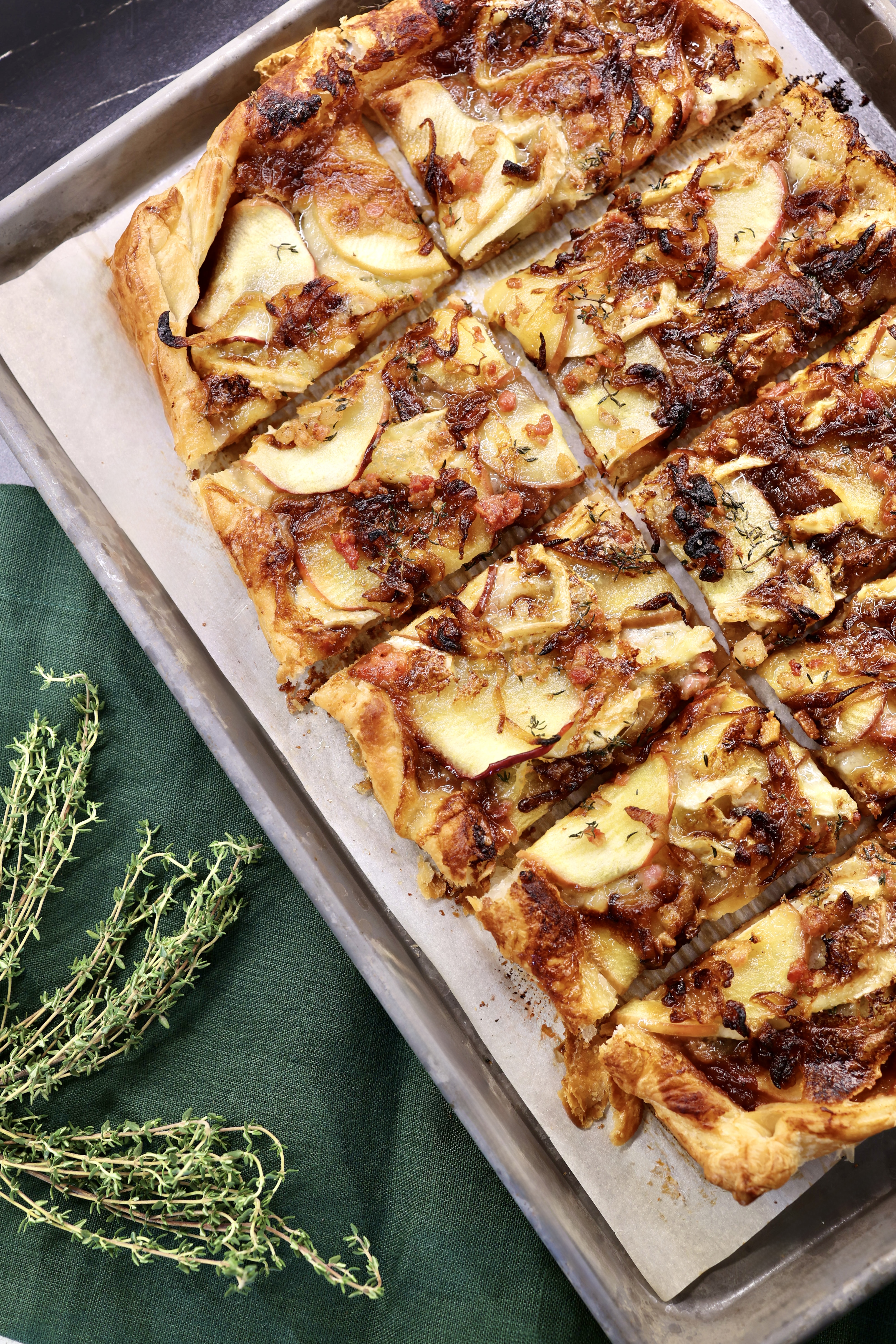 Savory Apple Butter & Brie Puff Pastry Tart