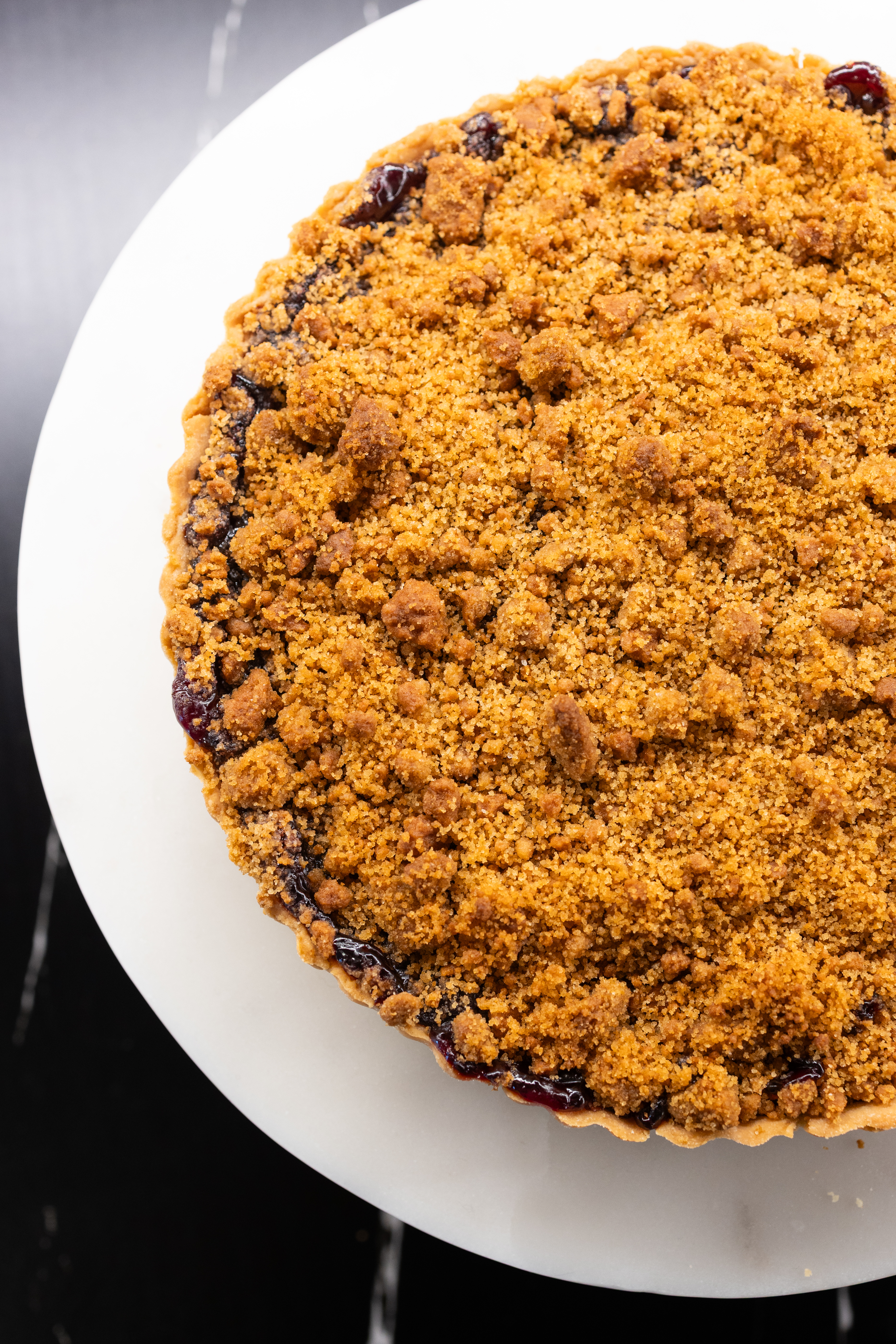 Cherry Pie Tart With Biscoff Crumble